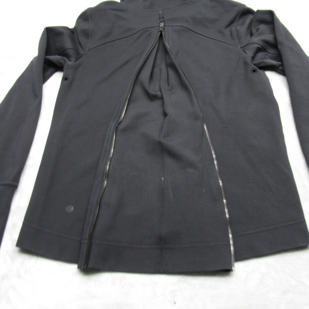 Lululemon City Trek Hoodie Womens 8 Black Pockets Hooded Back Zipper Wicking - Picture 6 of 13